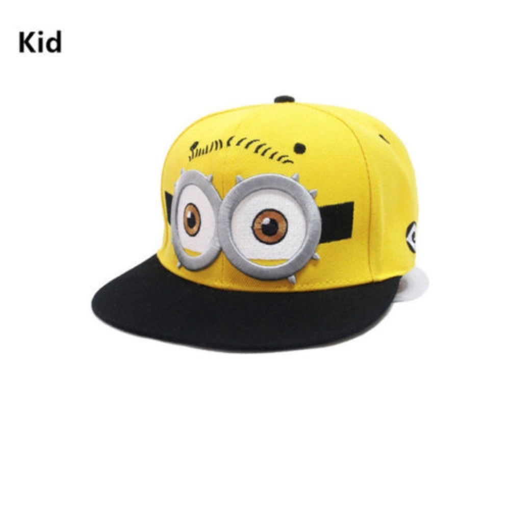 Kid Minions Canvas Flat Snapback Hip Hop Hat!